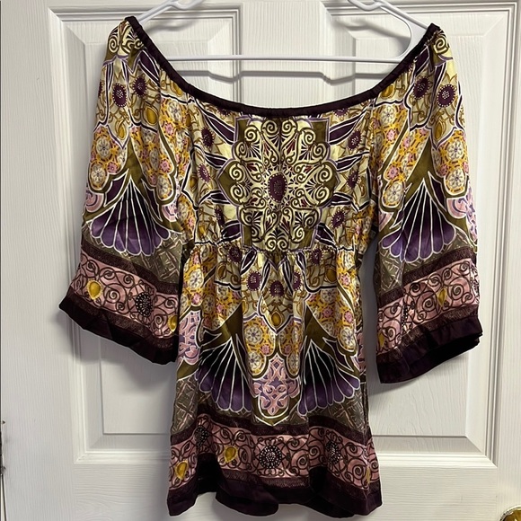 Hale Bob 100% Silk Bohemian Women's Top - Picture 3 of 7
